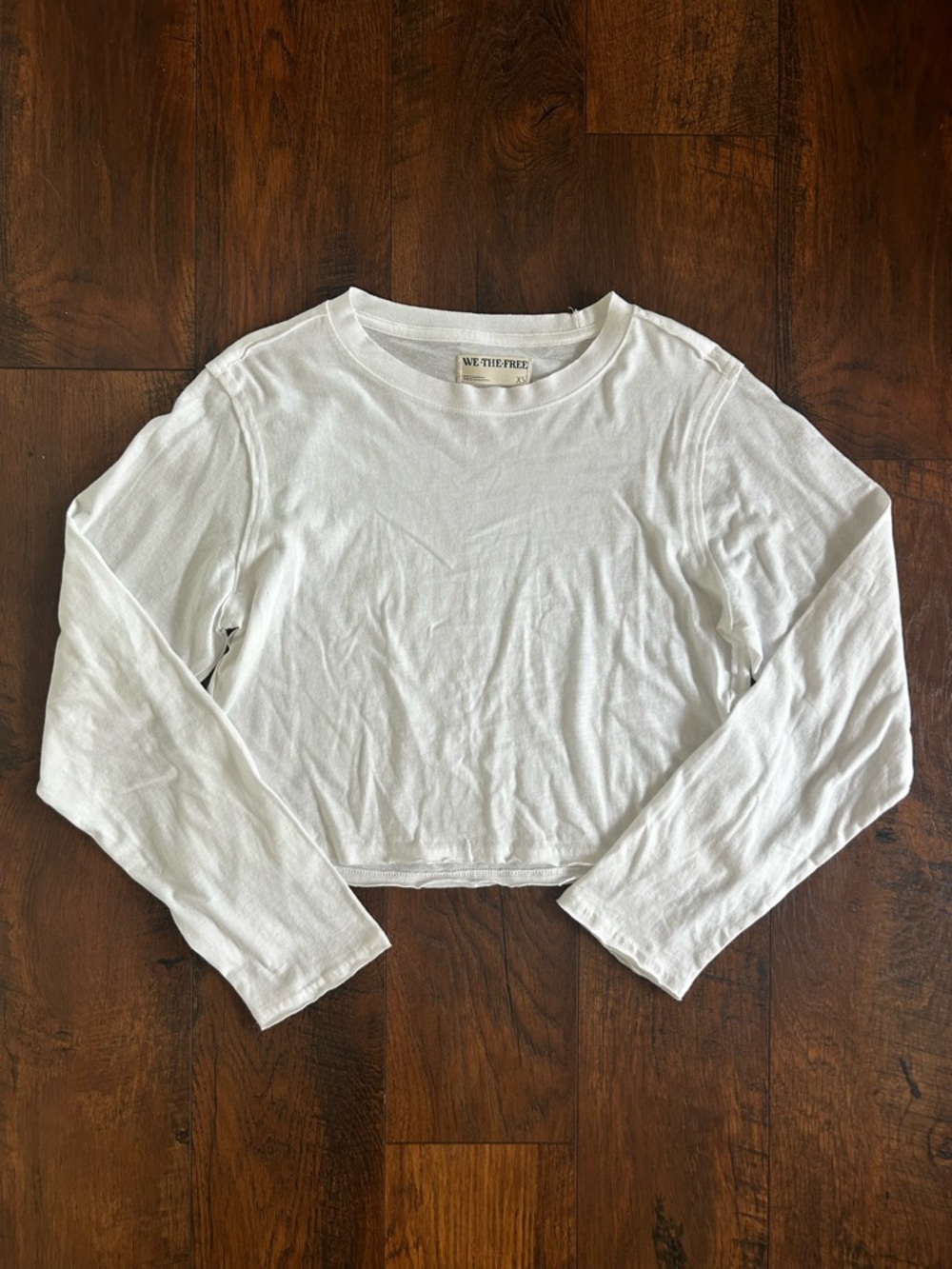 We The Free white long sleeve cropped shirt